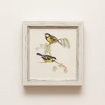 Széncinegék rusztikus keretben